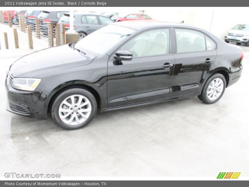 Black / Cornsilk Beige 2011 Volkswagen Jetta SE Sedan