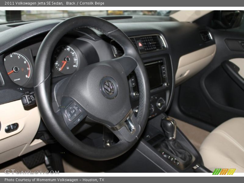 Black / Cornsilk Beige 2011 Volkswagen Jetta SE Sedan