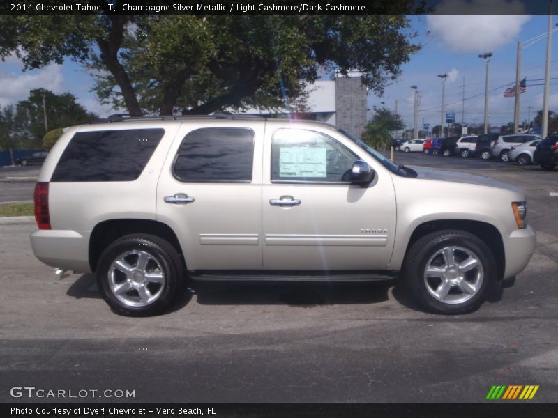 Champagne Silver Metallic / Light Cashmere/Dark Cashmere 2014 Chevrolet Tahoe LT