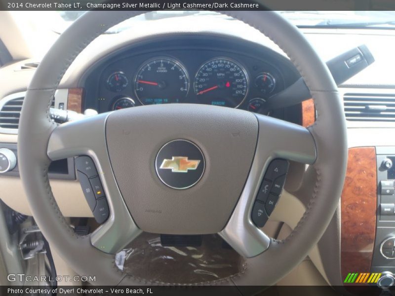Champagne Silver Metallic / Light Cashmere/Dark Cashmere 2014 Chevrolet Tahoe LT