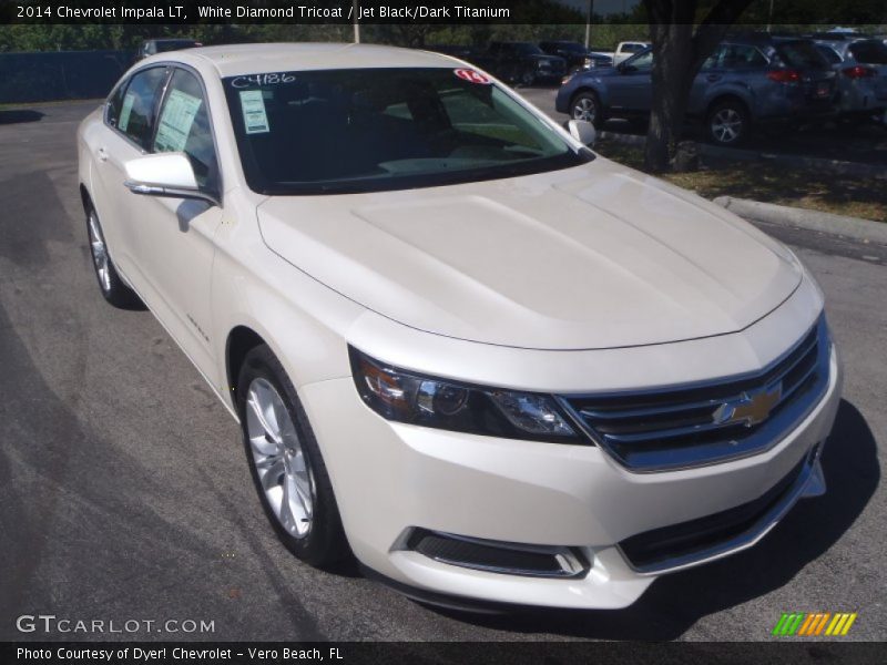 White Diamond Tricoat / Jet Black/Dark Titanium 2014 Chevrolet Impala LT