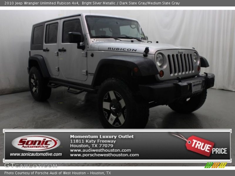 Bright Silver Metallic / Dark Slate Gray/Medium Slate Gray 2010 Jeep Wrangler Unlimited Rubicon 4x4