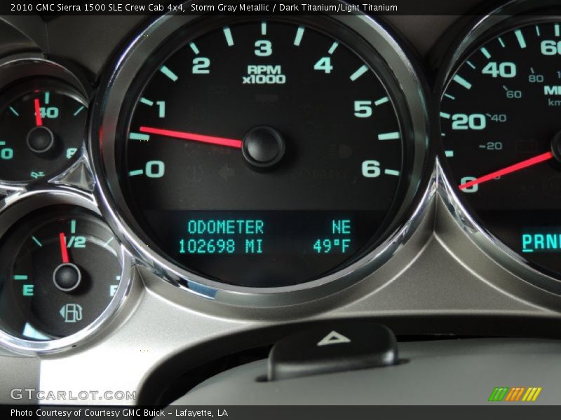 Storm Gray Metallic / Dark Titanium/Light Titanium 2010 GMC Sierra 1500 SLE Crew Cab 4x4