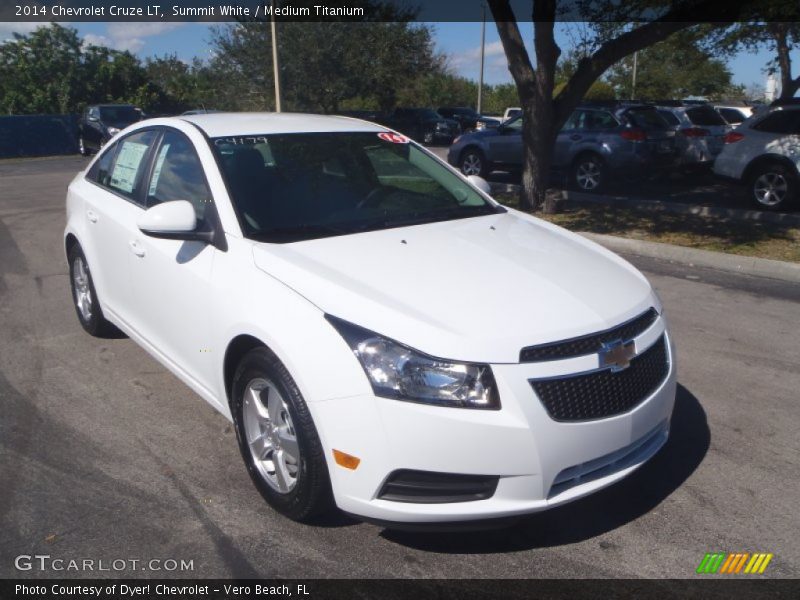 Summit White / Medium Titanium 2014 Chevrolet Cruze LT