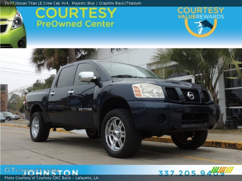 Majestic Blue / Graphite Black/Titanium 2007 Nissan Titan LE Crew Cab 4x4