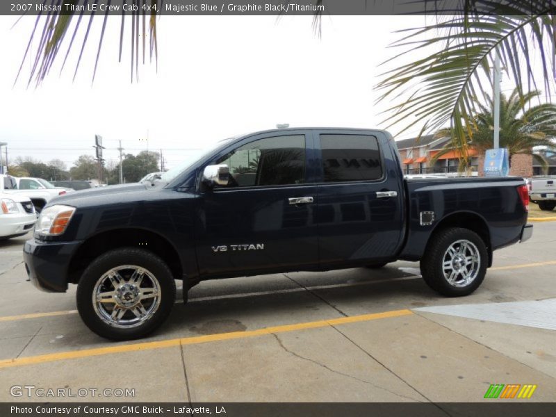 Majestic Blue / Graphite Black/Titanium 2007 Nissan Titan LE Crew Cab 4x4
