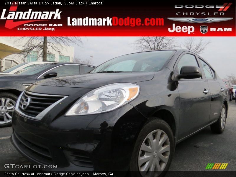 Super Black / Charcoal 2012 Nissan Versa 1.6 SV Sedan