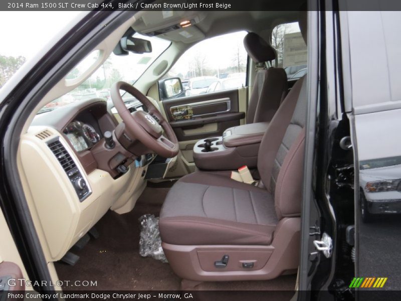 Black / Canyon Brown/Light Frost Beige 2014 Ram 1500 SLT Crew Cab 4x4