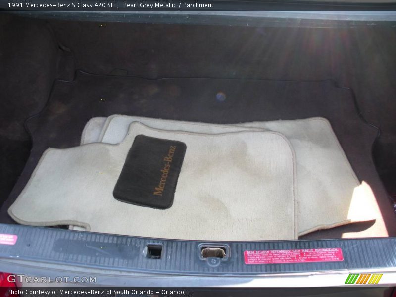 Pearl Grey Metallic / Parchment 1991 Mercedes-Benz S Class 420 SEL