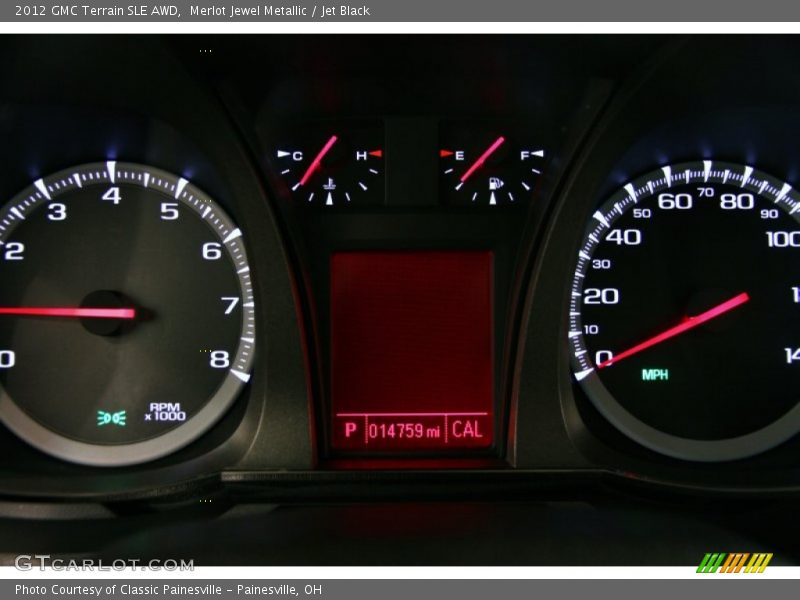 Merlot Jewel Metallic / Jet Black 2012 GMC Terrain SLE AWD