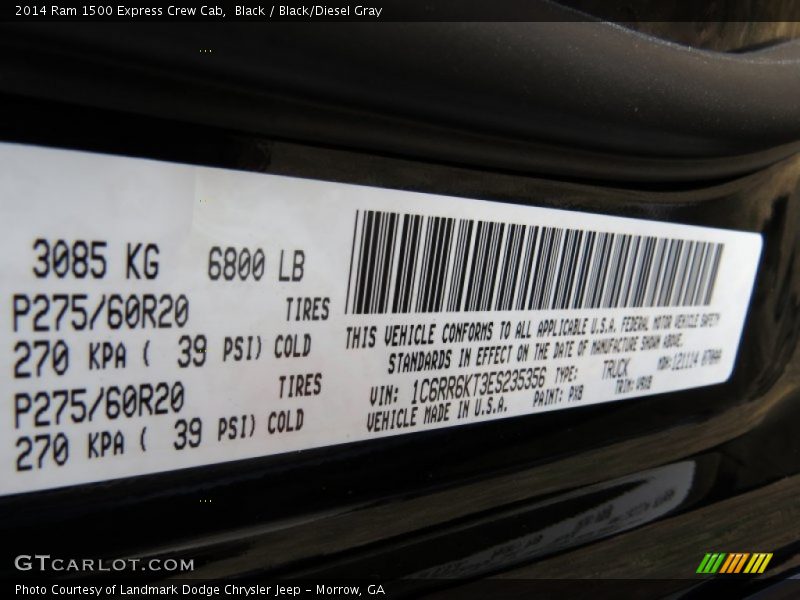 Black / Black/Diesel Gray 2014 Ram 1500 Express Crew Cab