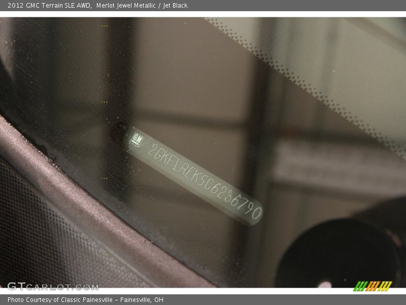 Merlot Jewel Metallic / Jet Black 2012 GMC Terrain SLE AWD
