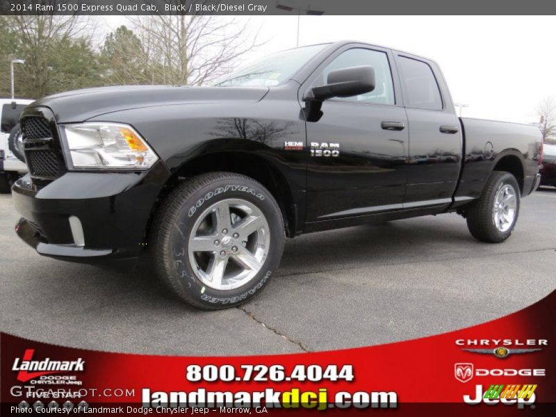 Black / Black/Diesel Gray 2014 Ram 1500 Express Quad Cab