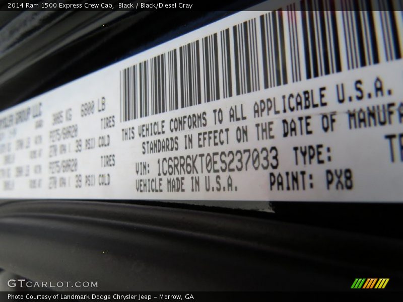 Black / Black/Diesel Gray 2014 Ram 1500 Express Crew Cab