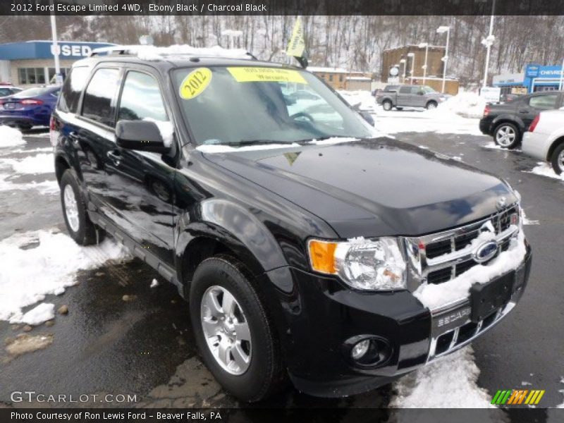 Ebony Black / Charcoal Black 2012 Ford Escape Limited 4WD