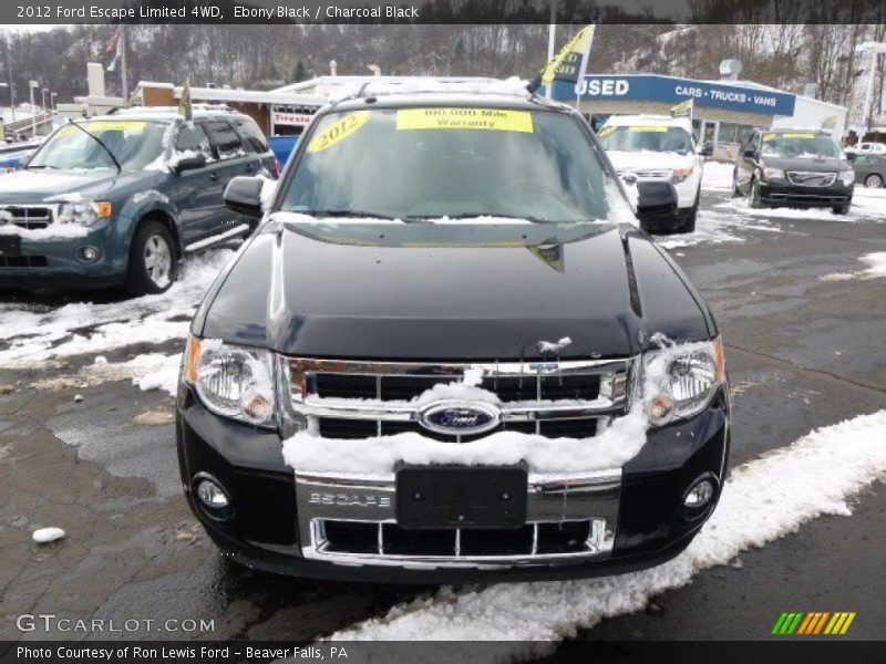Ebony Black / Charcoal Black 2012 Ford Escape Limited 4WD