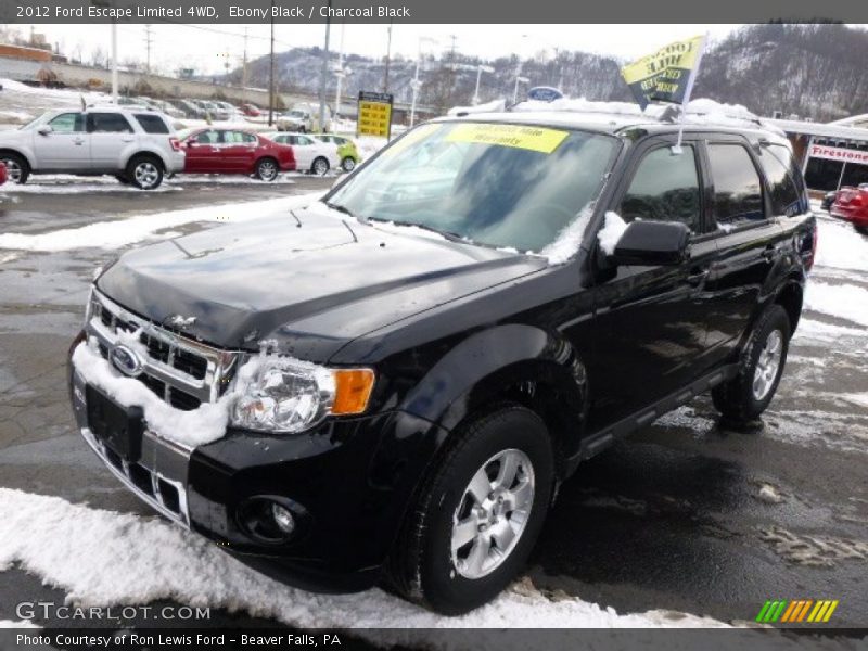 Ebony Black / Charcoal Black 2012 Ford Escape Limited 4WD