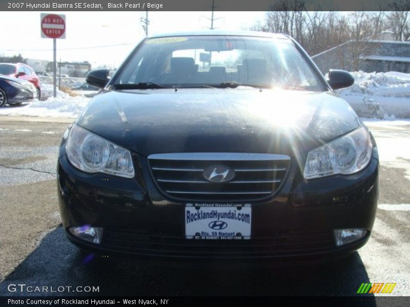 Black Pearl / Beige 2007 Hyundai Elantra SE Sedan