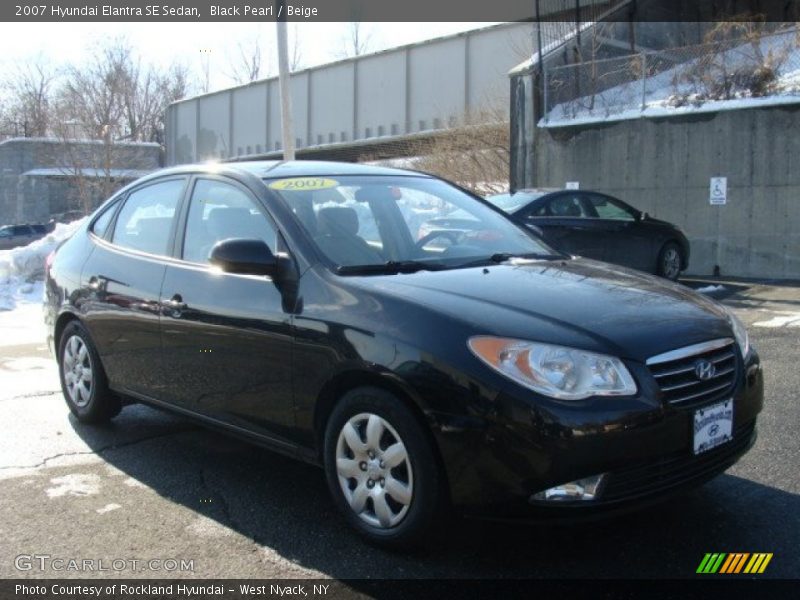 Black Pearl / Beige 2007 Hyundai Elantra SE Sedan