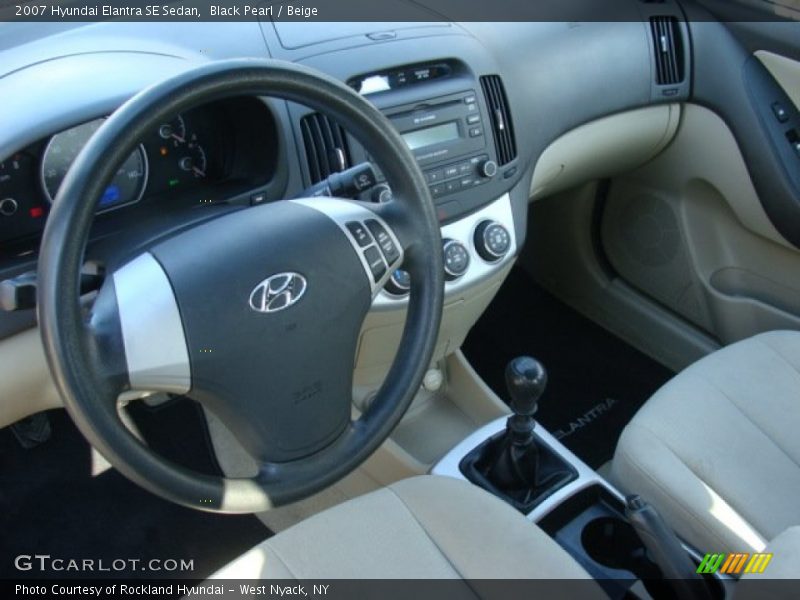 Black Pearl / Beige 2007 Hyundai Elantra SE Sedan