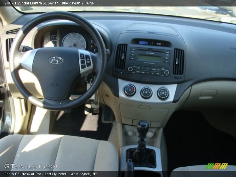 Black Pearl / Beige 2007 Hyundai Elantra SE Sedan