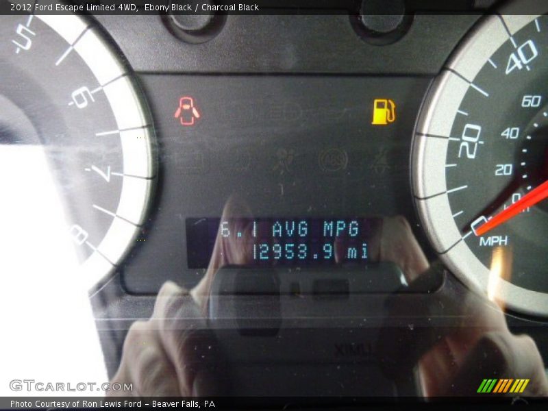 Ebony Black / Charcoal Black 2012 Ford Escape Limited 4WD