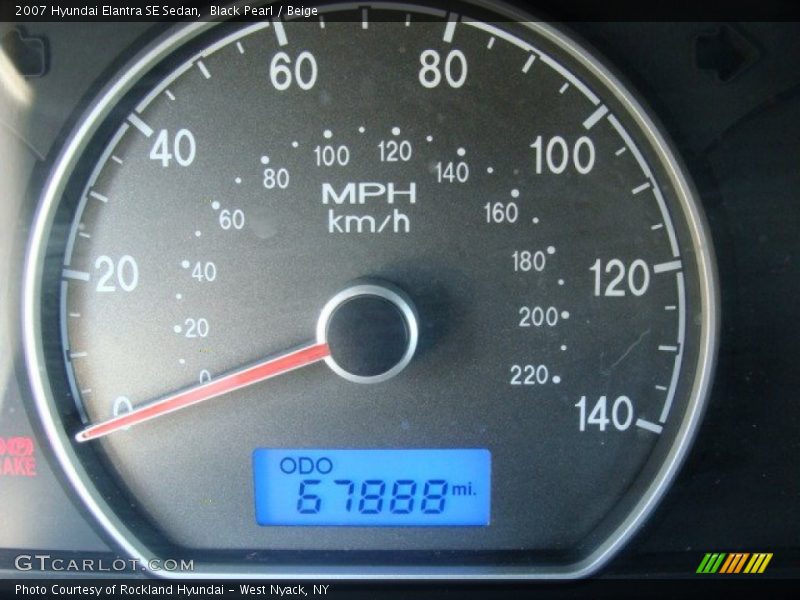 Black Pearl / Beige 2007 Hyundai Elantra SE Sedan