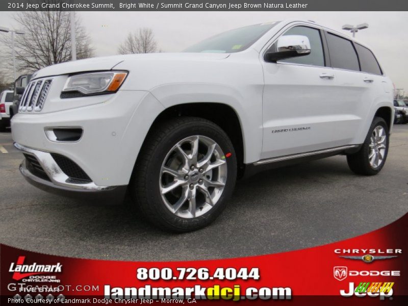 Bright White / Summit Grand Canyon Jeep Brown Natura Leather 2014 Jeep Grand Cherokee Summit