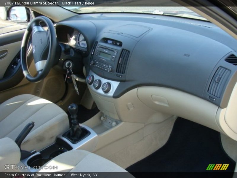 Black Pearl / Beige 2007 Hyundai Elantra SE Sedan