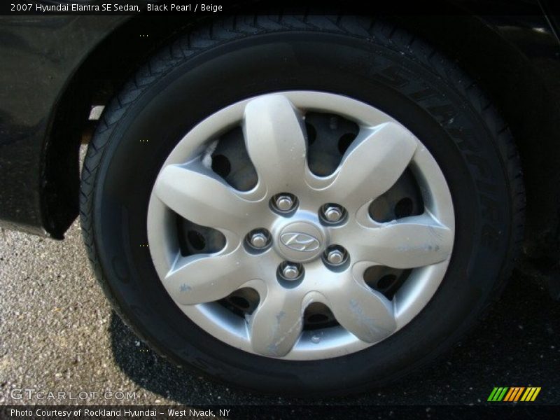 Black Pearl / Beige 2007 Hyundai Elantra SE Sedan