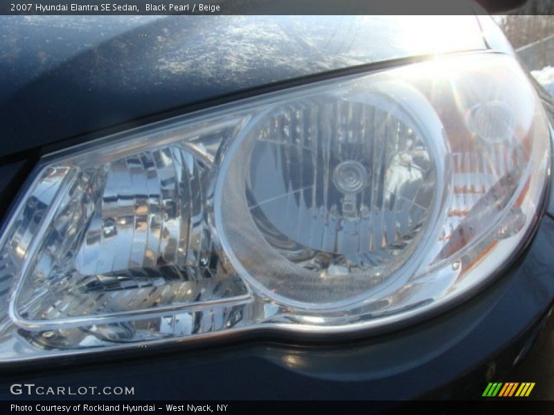 Black Pearl / Beige 2007 Hyundai Elantra SE Sedan