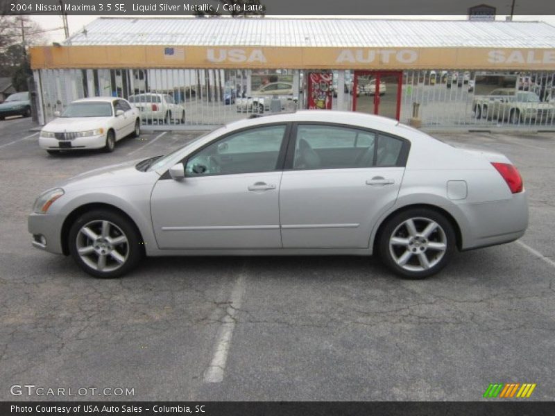 Liquid Silver Metallic / Cafe Latte 2004 Nissan Maxima 3.5 SE