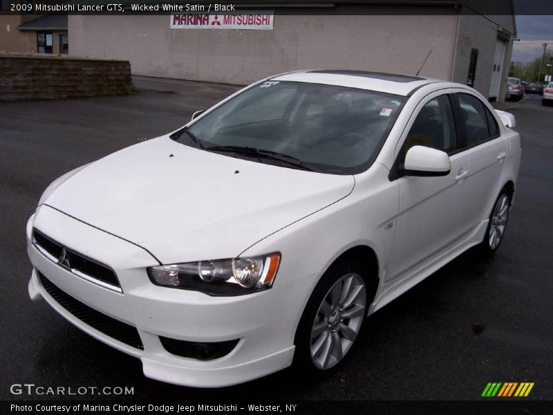 Wicked White Satin / Black 2009 Mitsubishi Lancer GTS