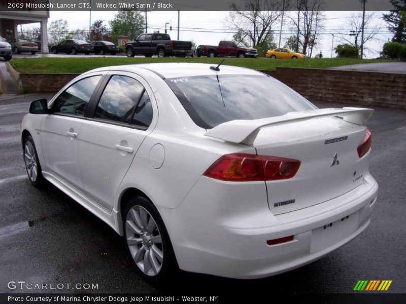 Wicked White Satin / Black 2009 Mitsubishi Lancer GTS