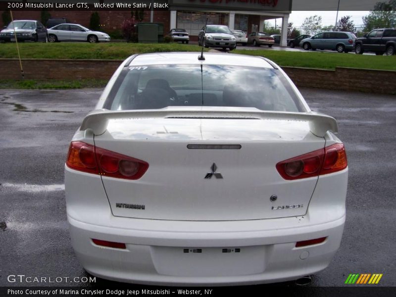 Wicked White Satin / Black 2009 Mitsubishi Lancer GTS