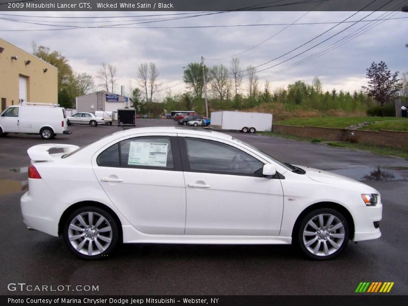 Wicked White Satin / Black 2009 Mitsubishi Lancer GTS