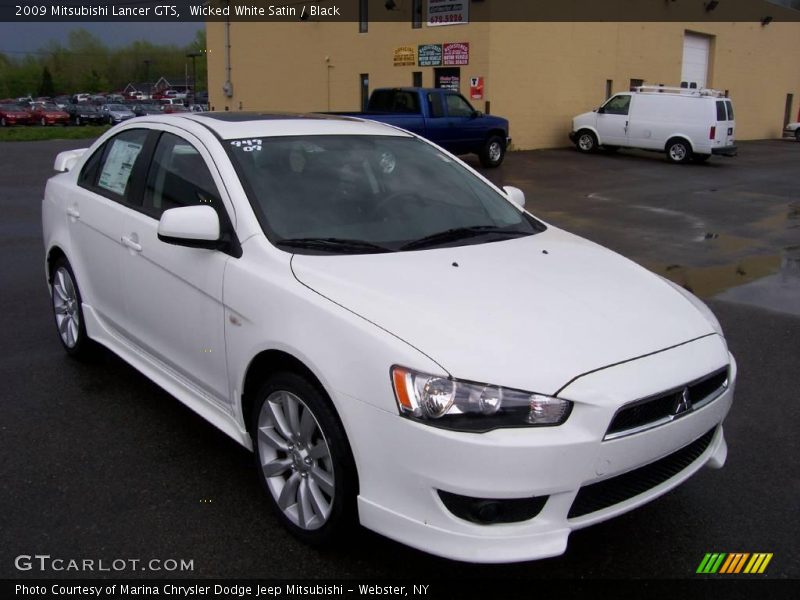 Wicked White Satin / Black 2009 Mitsubishi Lancer GTS