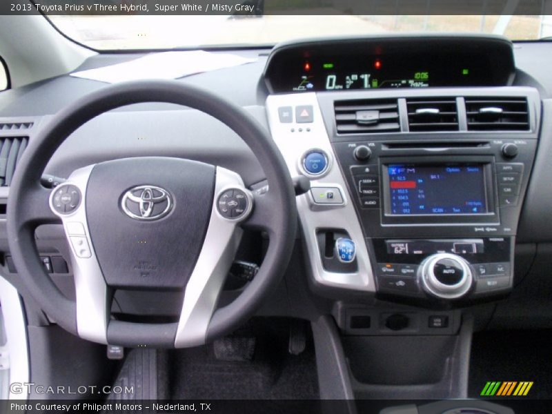 Dashboard of 2013 Prius v Three Hybrid
