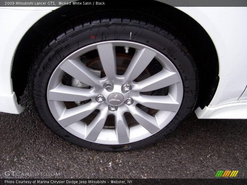 Wicked White Satin / Black 2009 Mitsubishi Lancer GTS