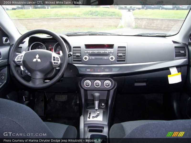 Wicked White Satin / Black 2009 Mitsubishi Lancer GTS