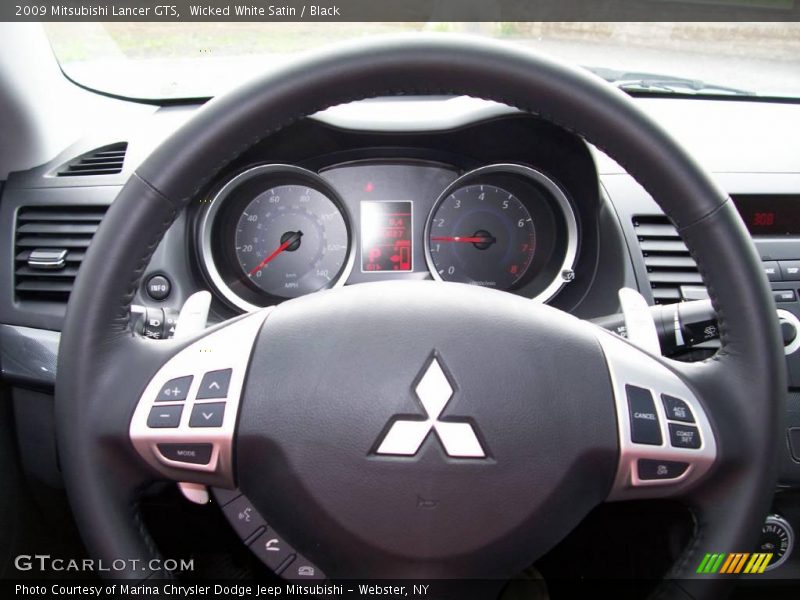 Wicked White Satin / Black 2009 Mitsubishi Lancer GTS