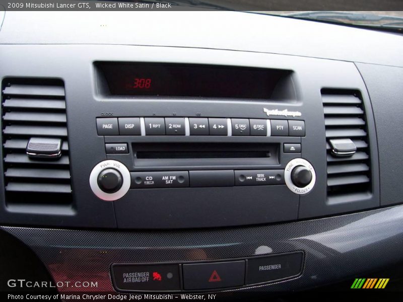 Wicked White Satin / Black 2009 Mitsubishi Lancer GTS