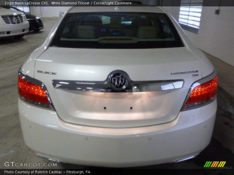 White Diamond Tricoat / Cocoa/Light Cashmere 2010 Buick LaCrosse CXS