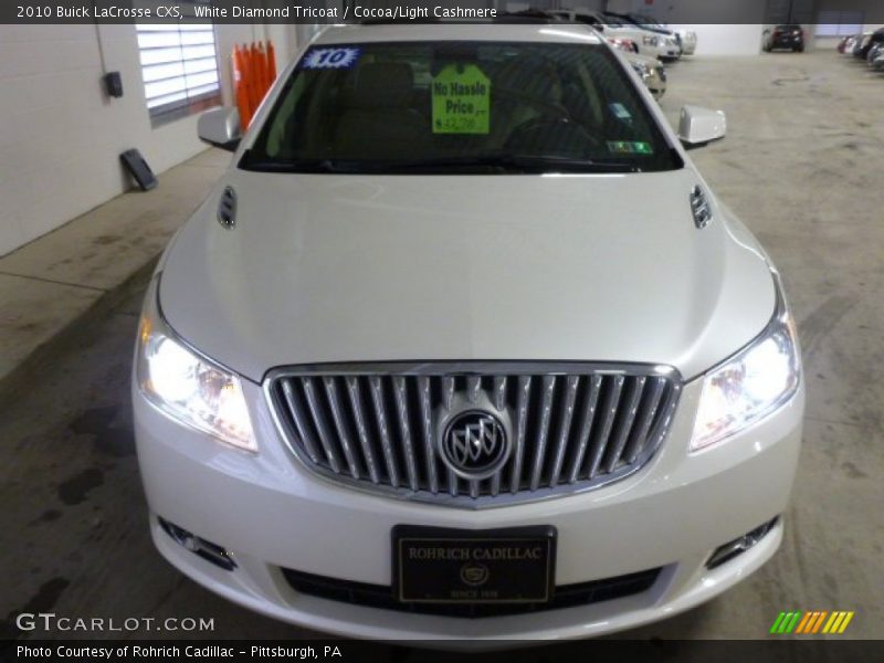 White Diamond Tricoat / Cocoa/Light Cashmere 2010 Buick LaCrosse CXS