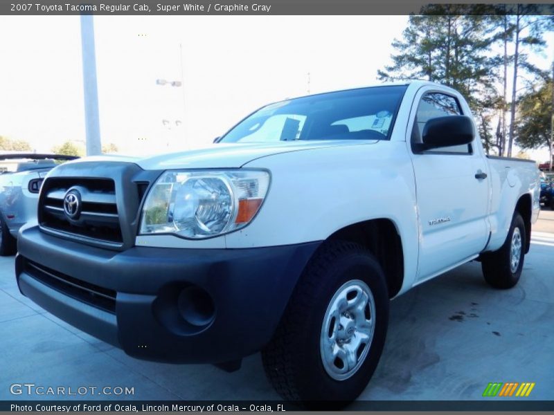 Super White / Graphite Gray 2007 Toyota Tacoma Regular Cab