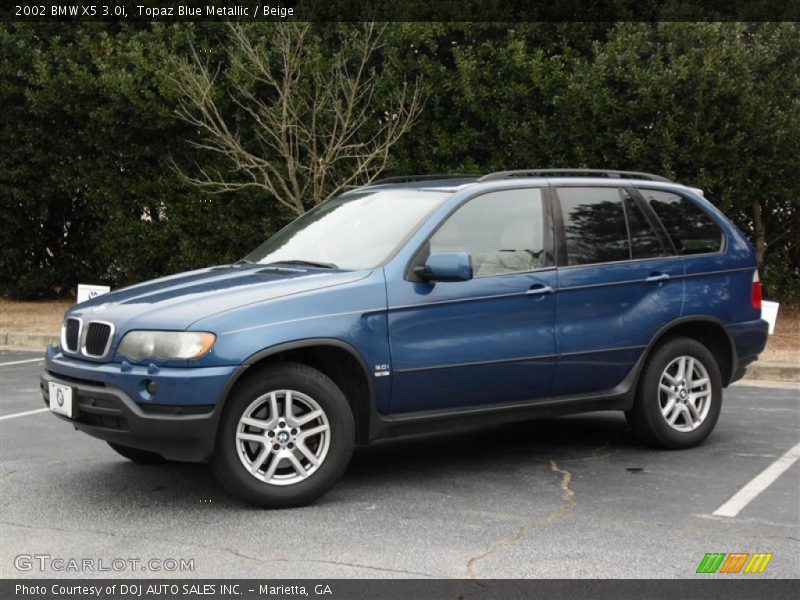 Topaz Blue Metallic / Beige 2002 BMW X5 3.0i