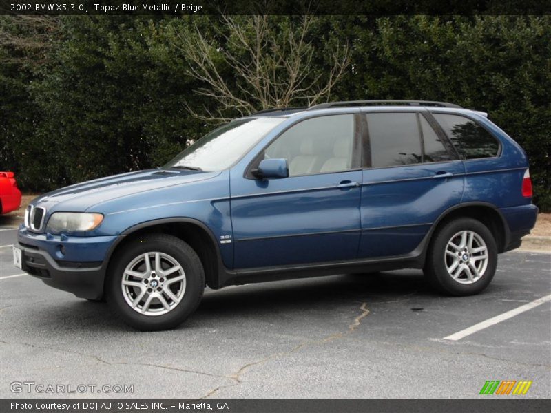 Topaz Blue Metallic / Beige 2002 BMW X5 3.0i