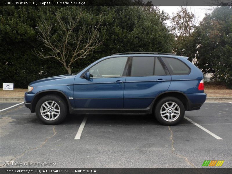 Topaz Blue Metallic / Beige 2002 BMW X5 3.0i