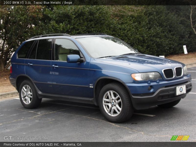 Topaz Blue Metallic / Beige 2002 BMW X5 3.0i