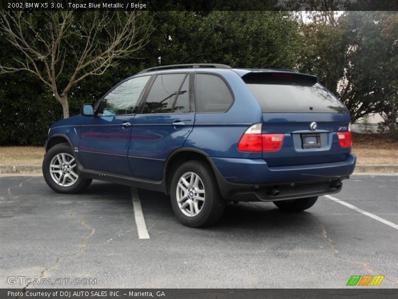 Topaz Blue Metallic / Beige 2002 BMW X5 3.0i